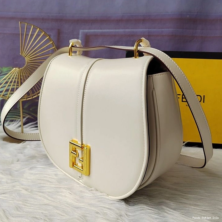 Affordable Leather Calf In C'mon White Medium Fendi Bag 0715